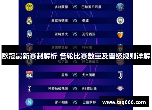 欧冠最新赛制解析 各轮比赛数量及晋级规则详解